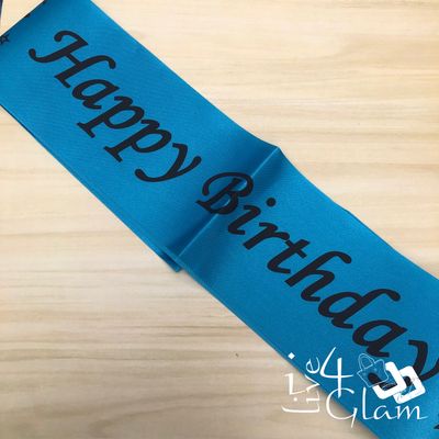 Birthday Sash Light Blue/Black
