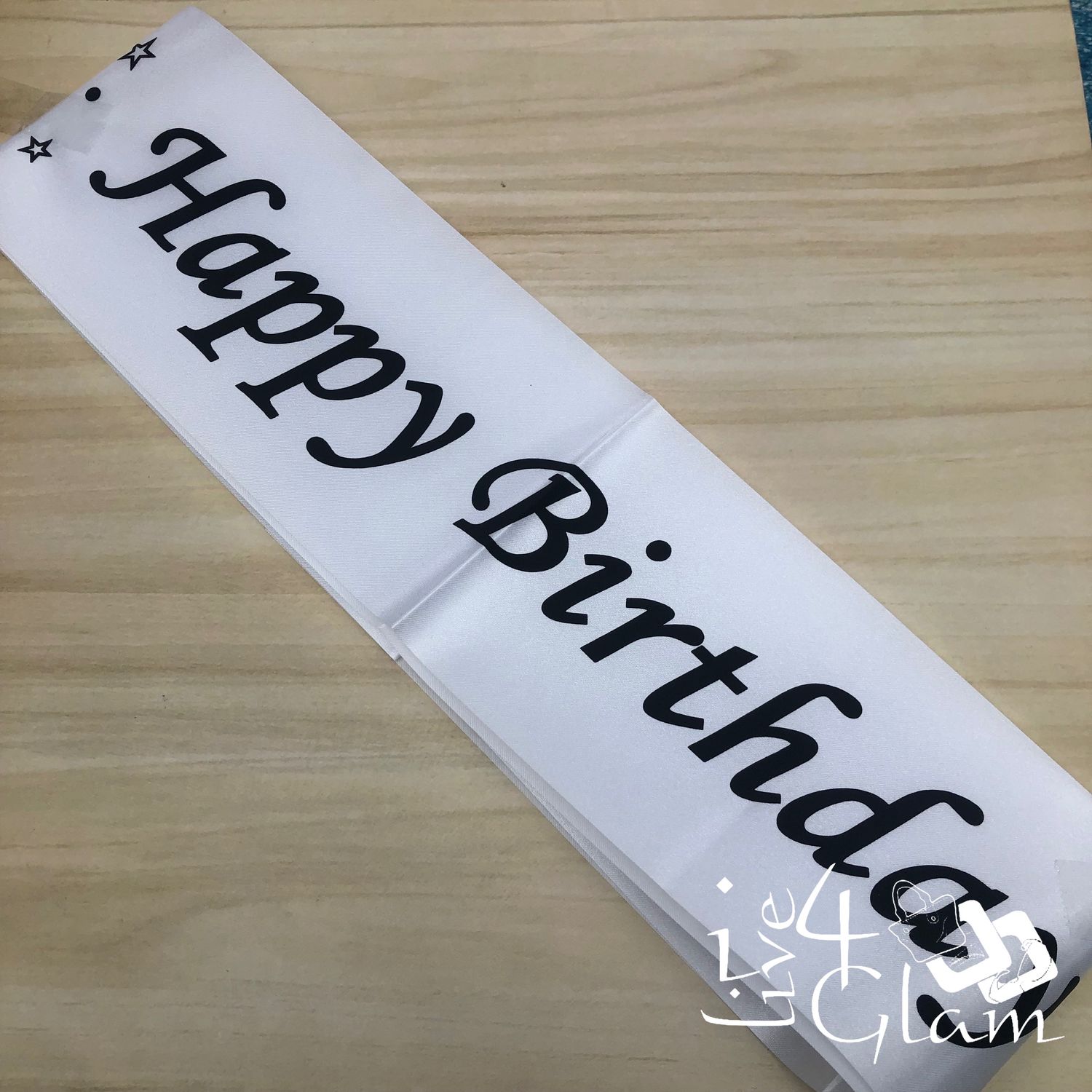 Birthday Sash White/Black