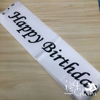 Birthday Sash White/Black