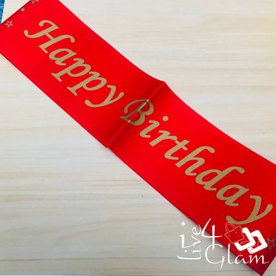 Birthday Sash Red/Gold