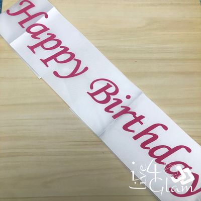 Birthday Sash White/Pink