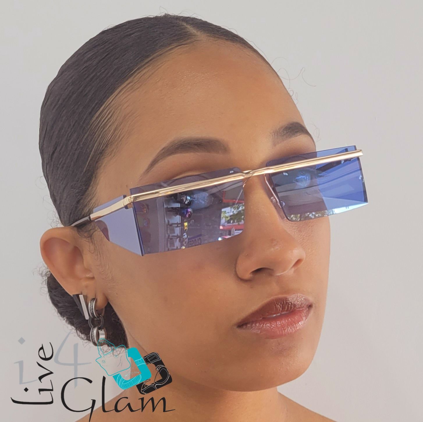 Square UV 400 Sunglasses, Color: Blue