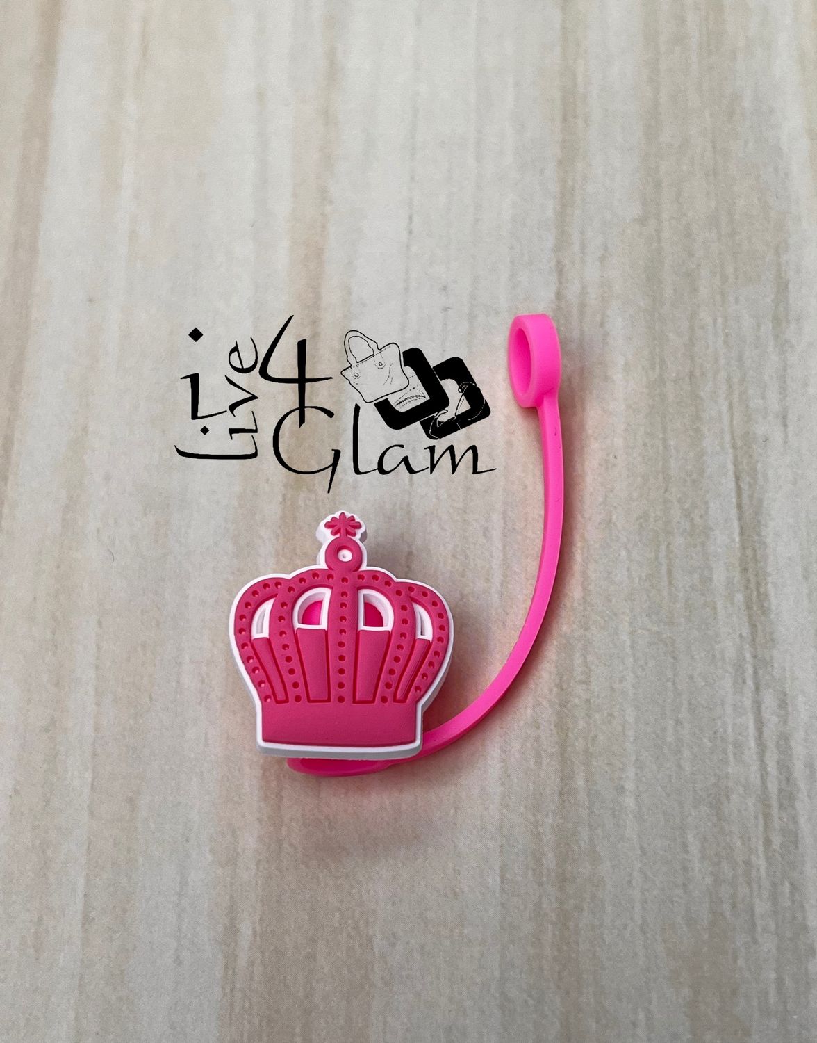 Cute Pink Straw Cover, Style: Crown