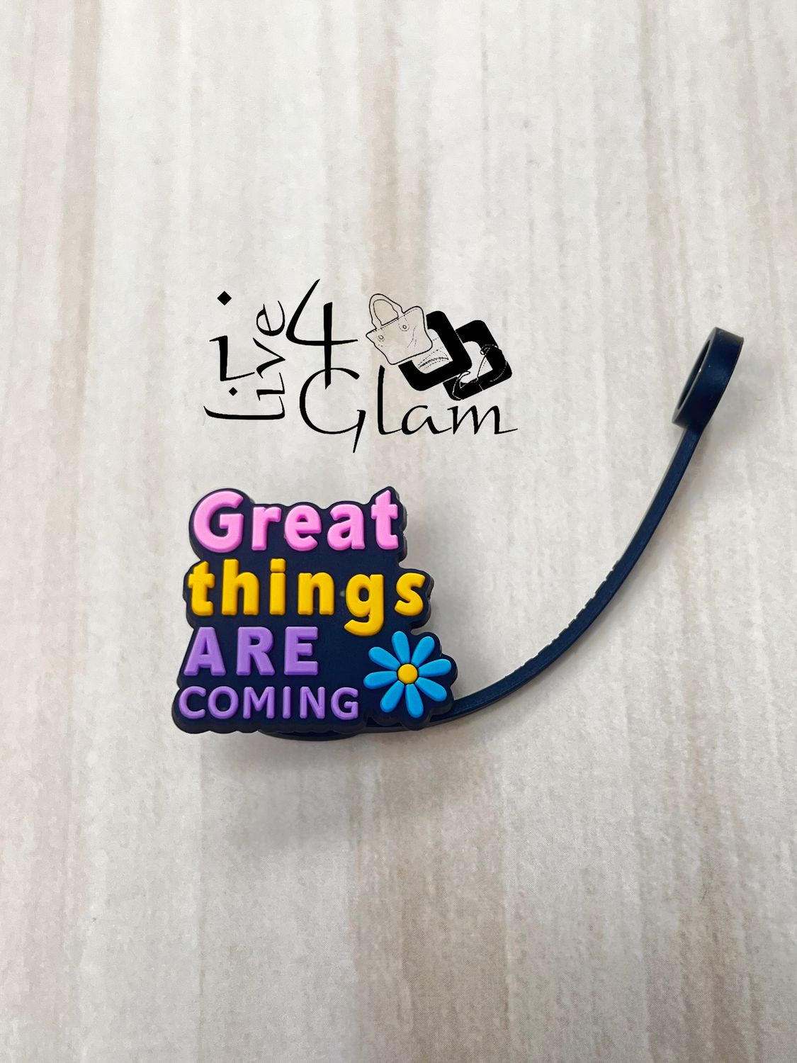 Slogan Silicone Straw Cover, Style: Great Things