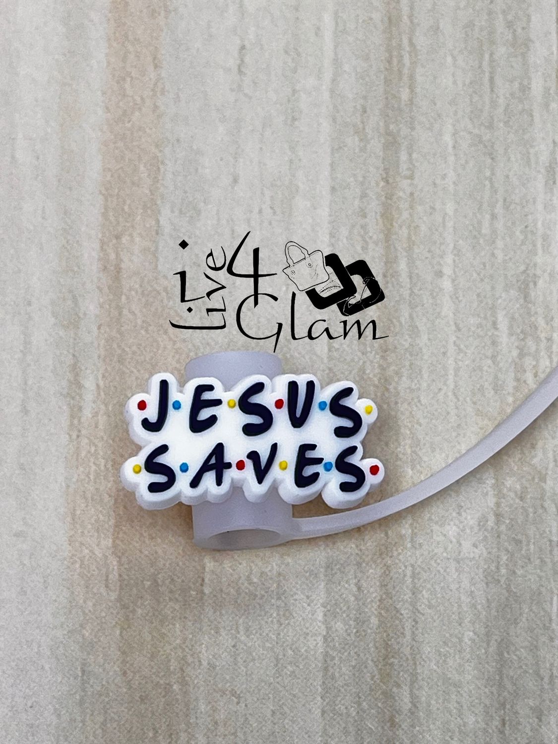 Religious Silicone Straw Cover, Style: Jesus Saves
