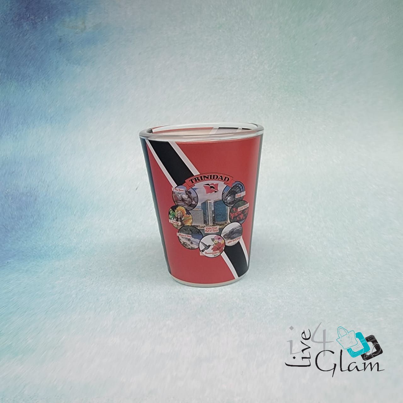Trinidad and Tobago Shot Glass, Style: Flag