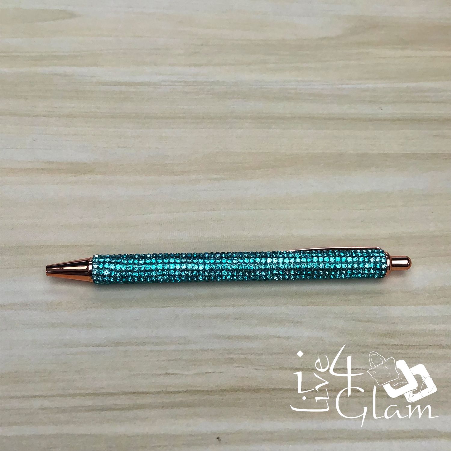 Rhinestone Pen, Color: Teal