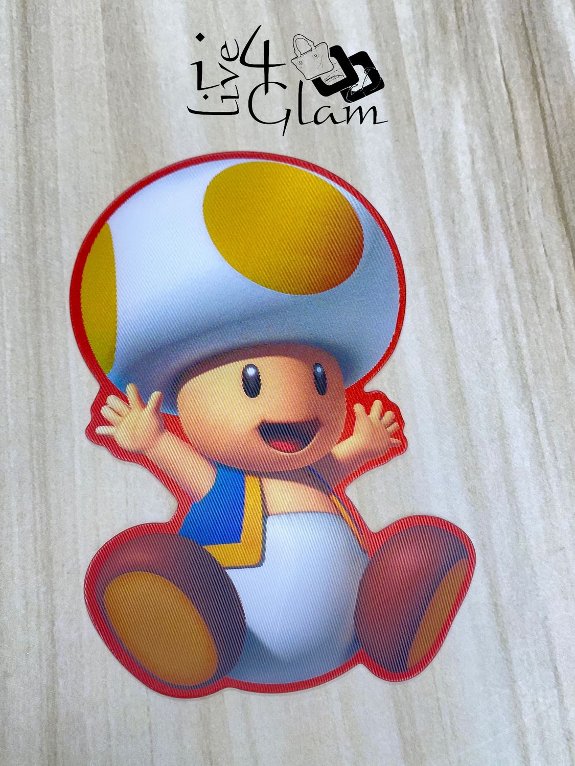 Mario Holographic Sticker, Style: Toad