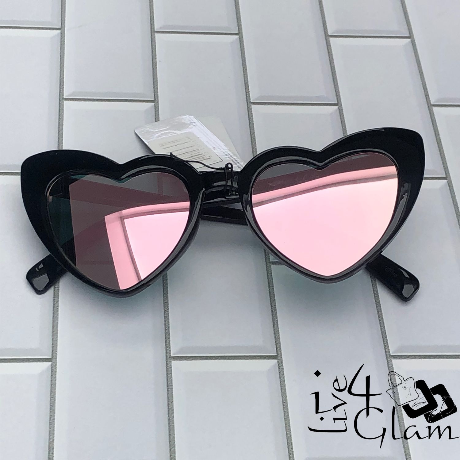 Adult Heart Shaped Sunglasses, Color: Black