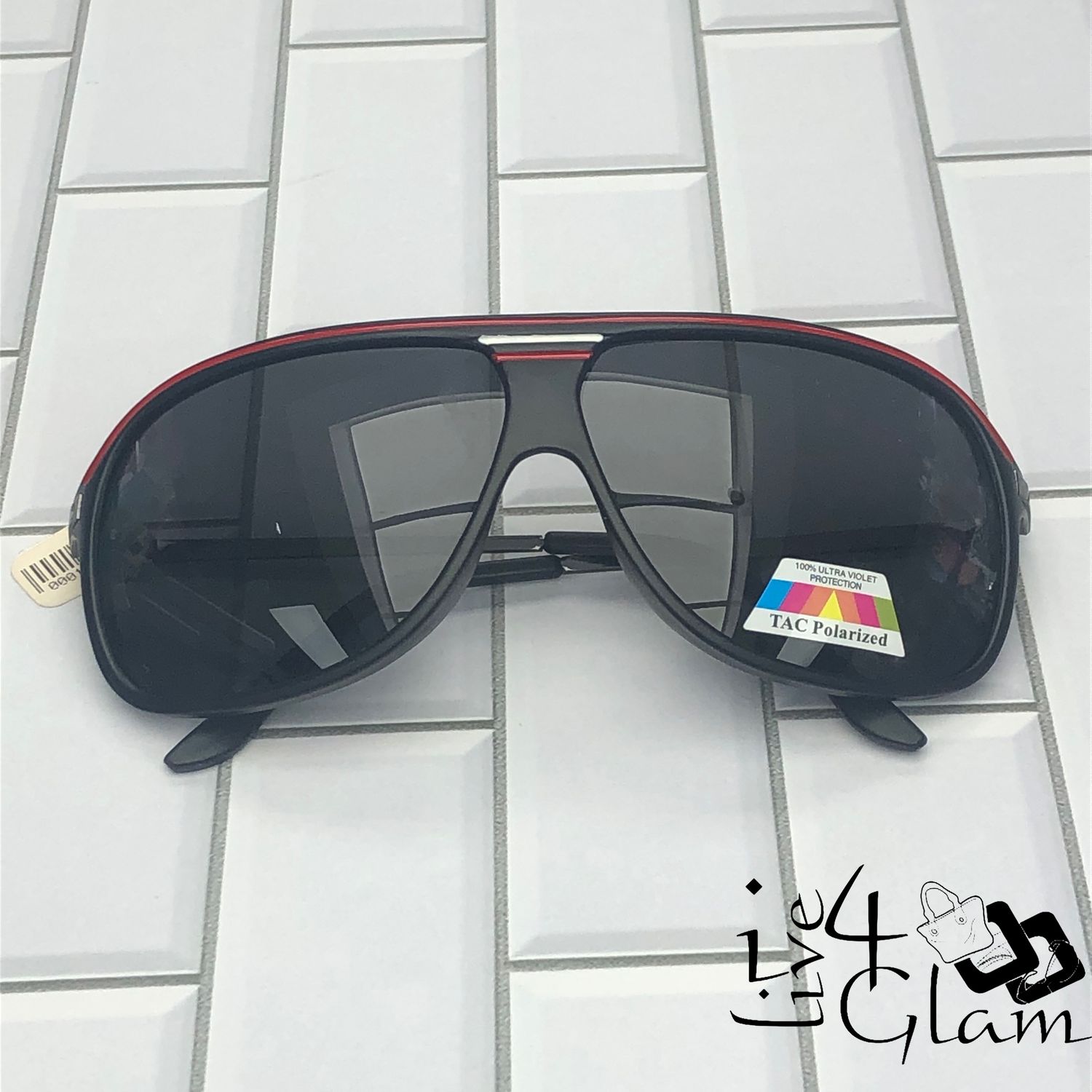 Sunglasses Tac Polarised Strip Red