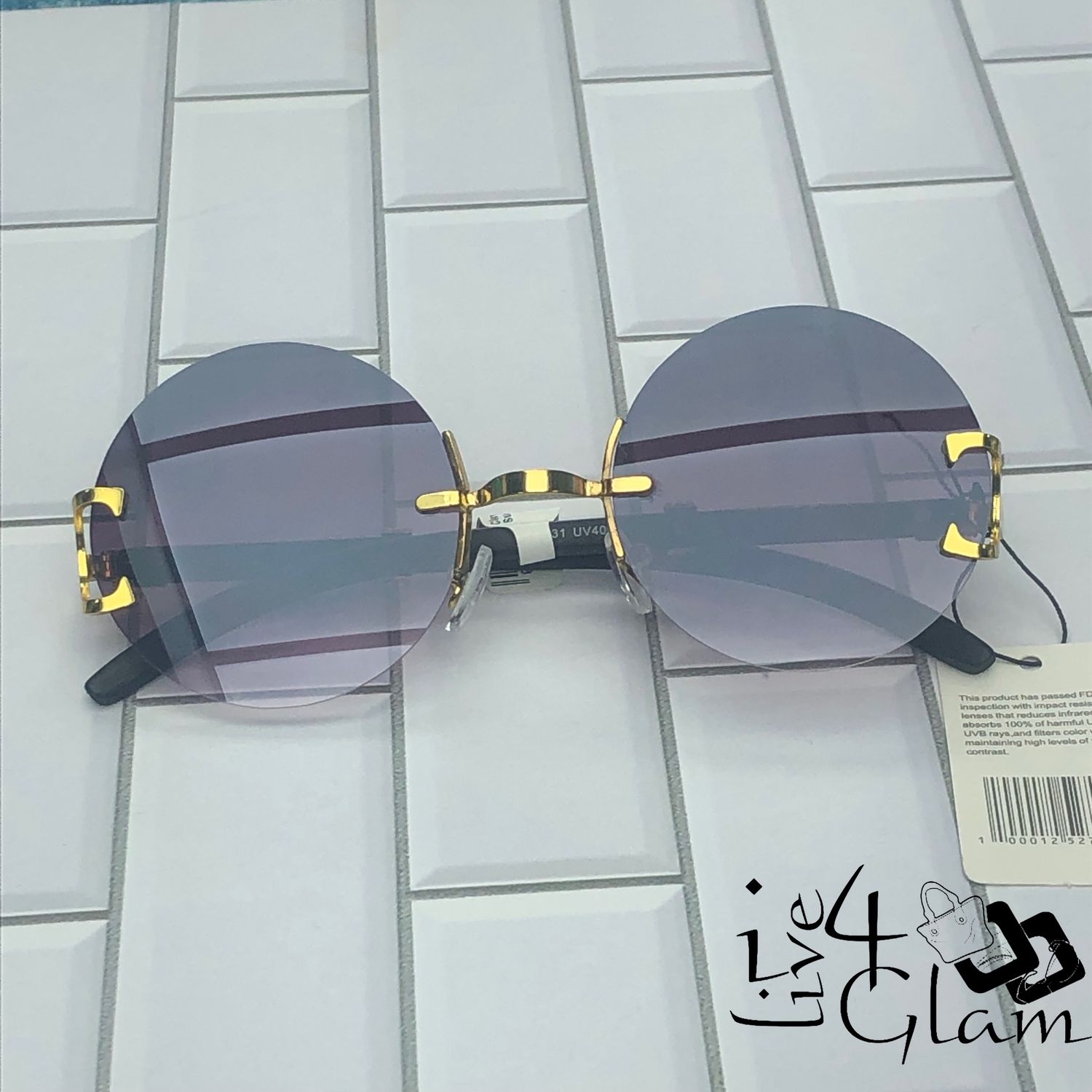 Circle Gold/Wood Sunglasses, Color: Black