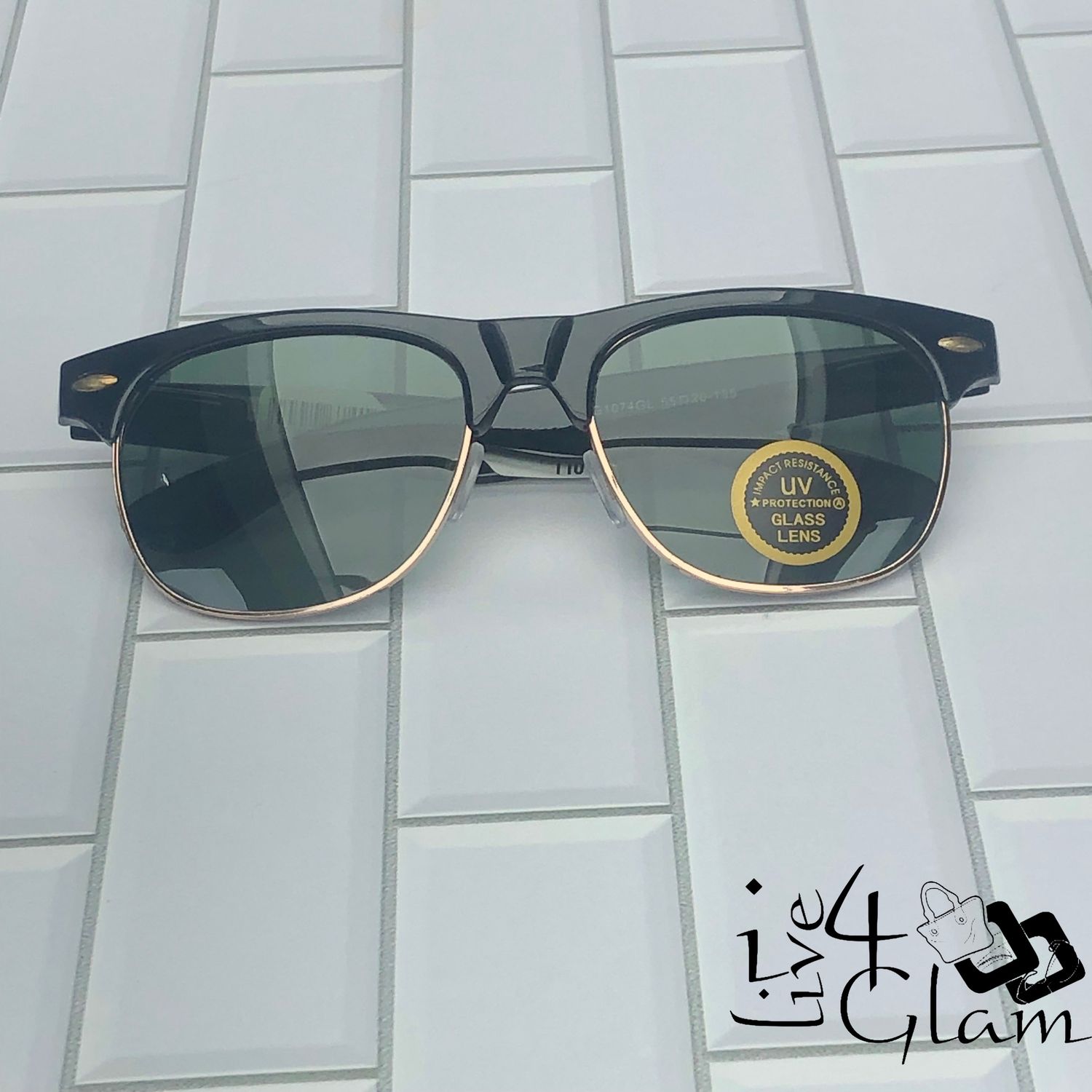 Black and Gold UV Sunglasses