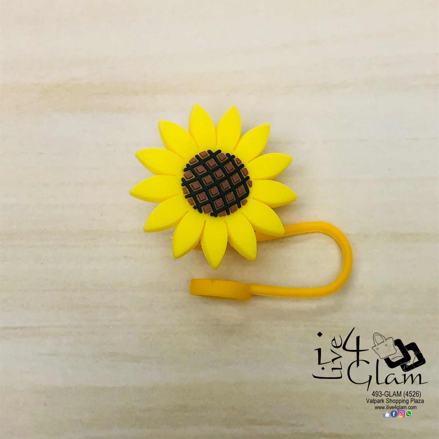 Yellow Sunflower Large Straw Cover