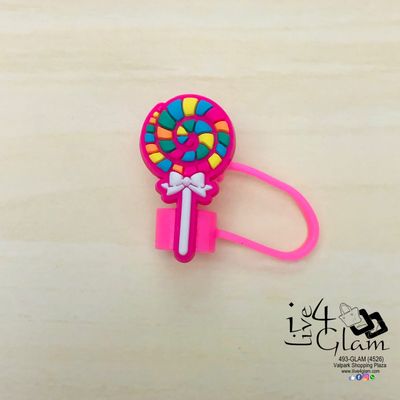 Large Pink Lollipop Straw Cover
