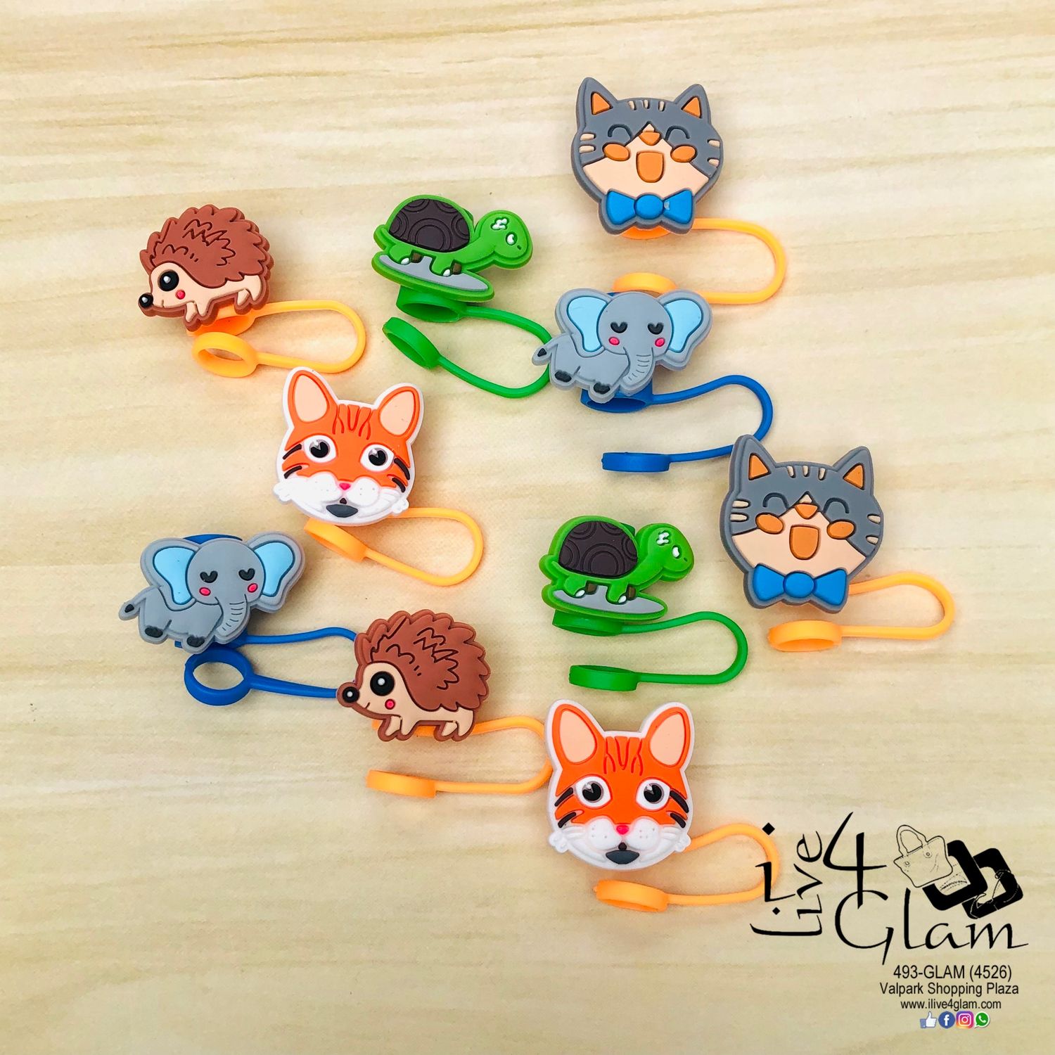 Animal Large Silicone Straw Cover