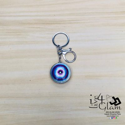 Glass Multicolor Evil Eye Keychain