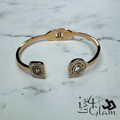 Stainless Steel Rose Gold Cz Bangle