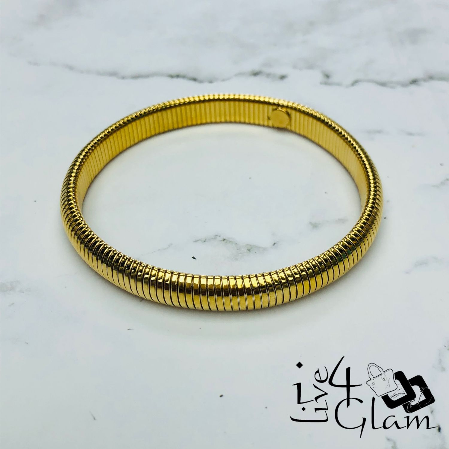 Stainless Steel Gold Stretch Bangle