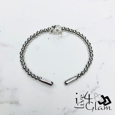 Stainless Steel Ball Link w Elephant Bangle