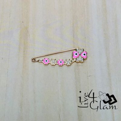 Light Pink Evil Eye Pin Gold