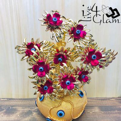 Pink Flower Evil Eye Protection Tree Decoration