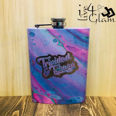 Stainless Steel T&amp;T Hip Flask Purple