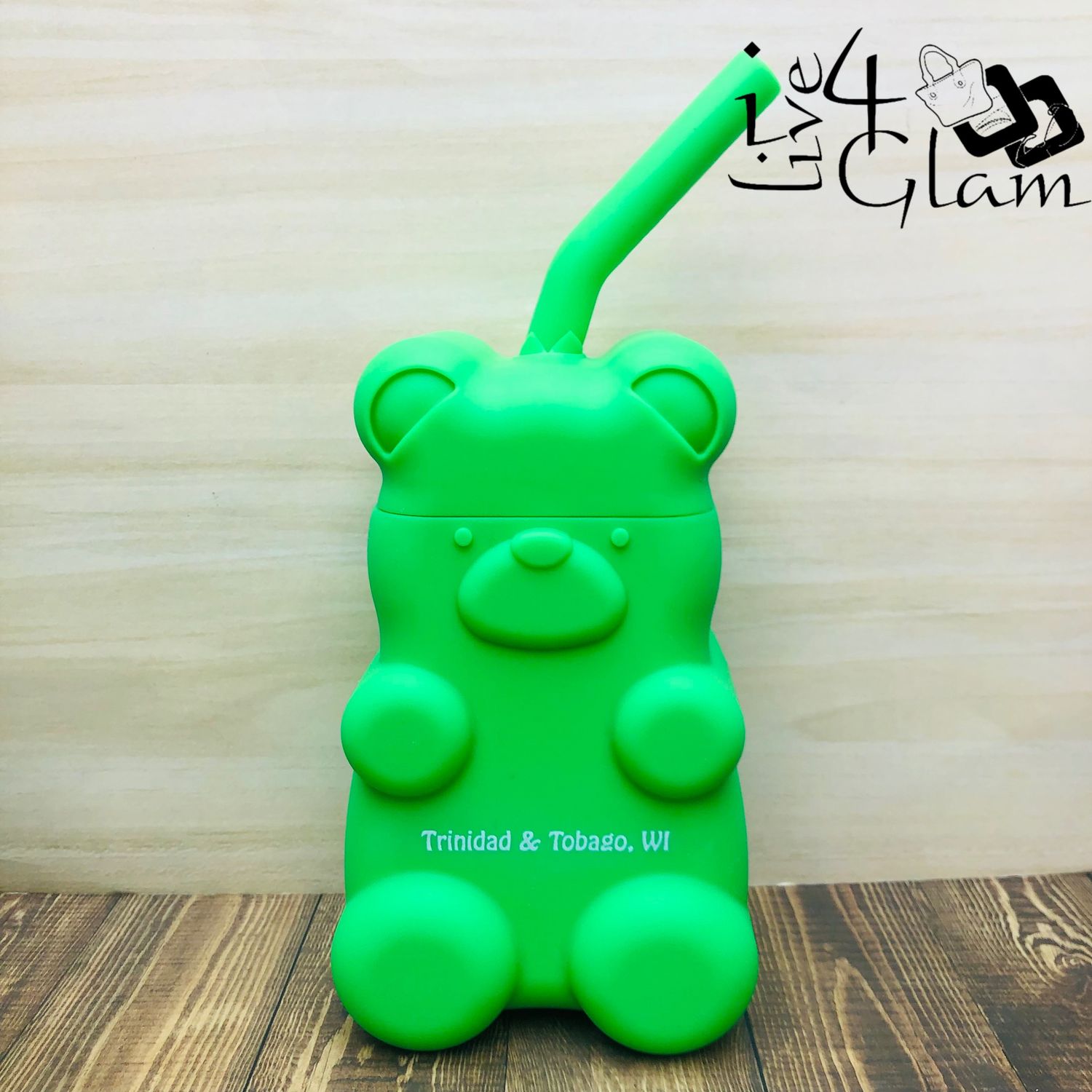 Trinidad and Tobago Silicone Bear Cup Green 14oz