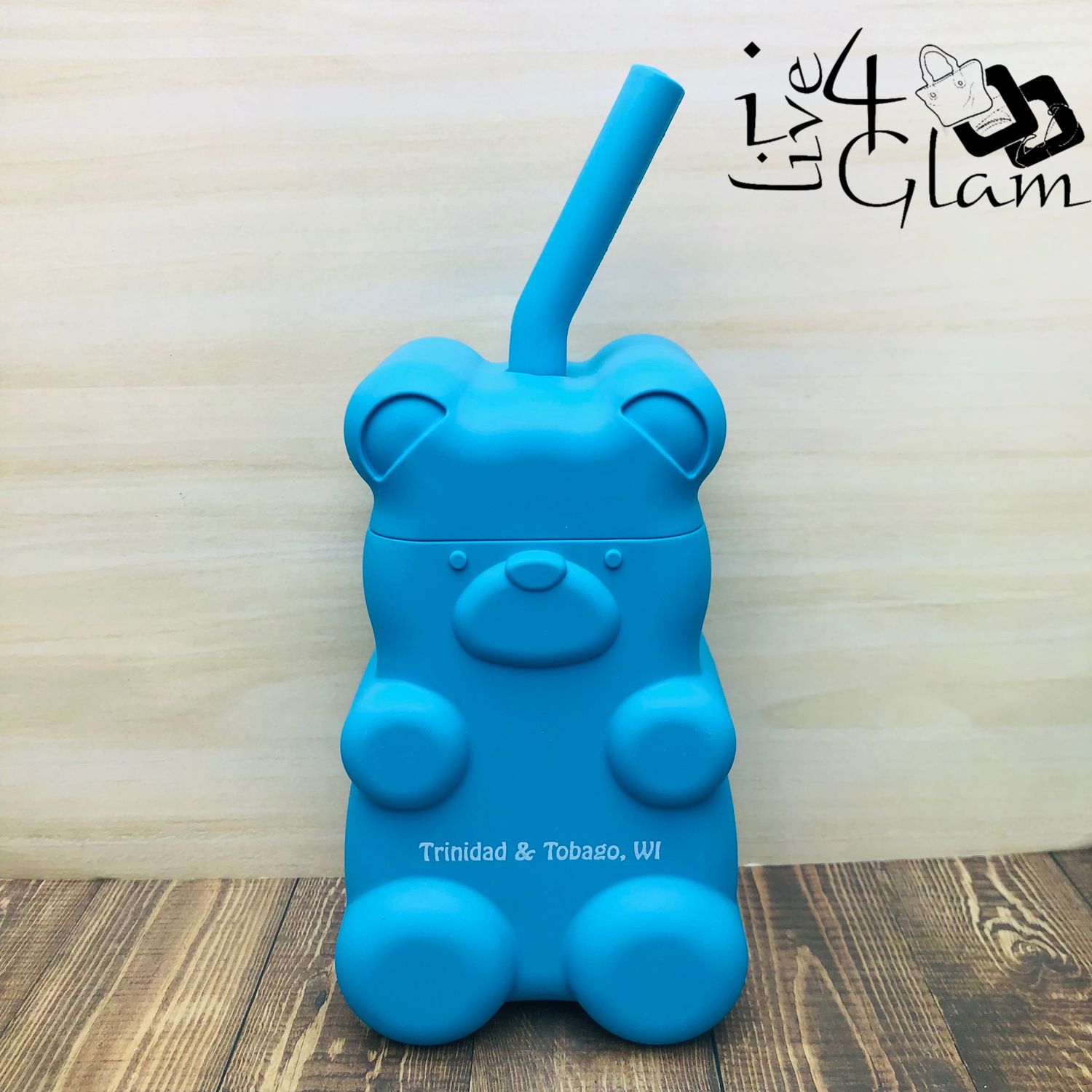 Trinidad and Tobago Silicone Bear Cup Blue 14oz