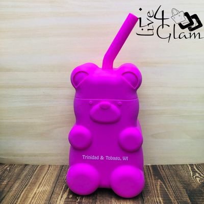 Trinidad and Tobago Silicone Bear Cup Pink 14oz