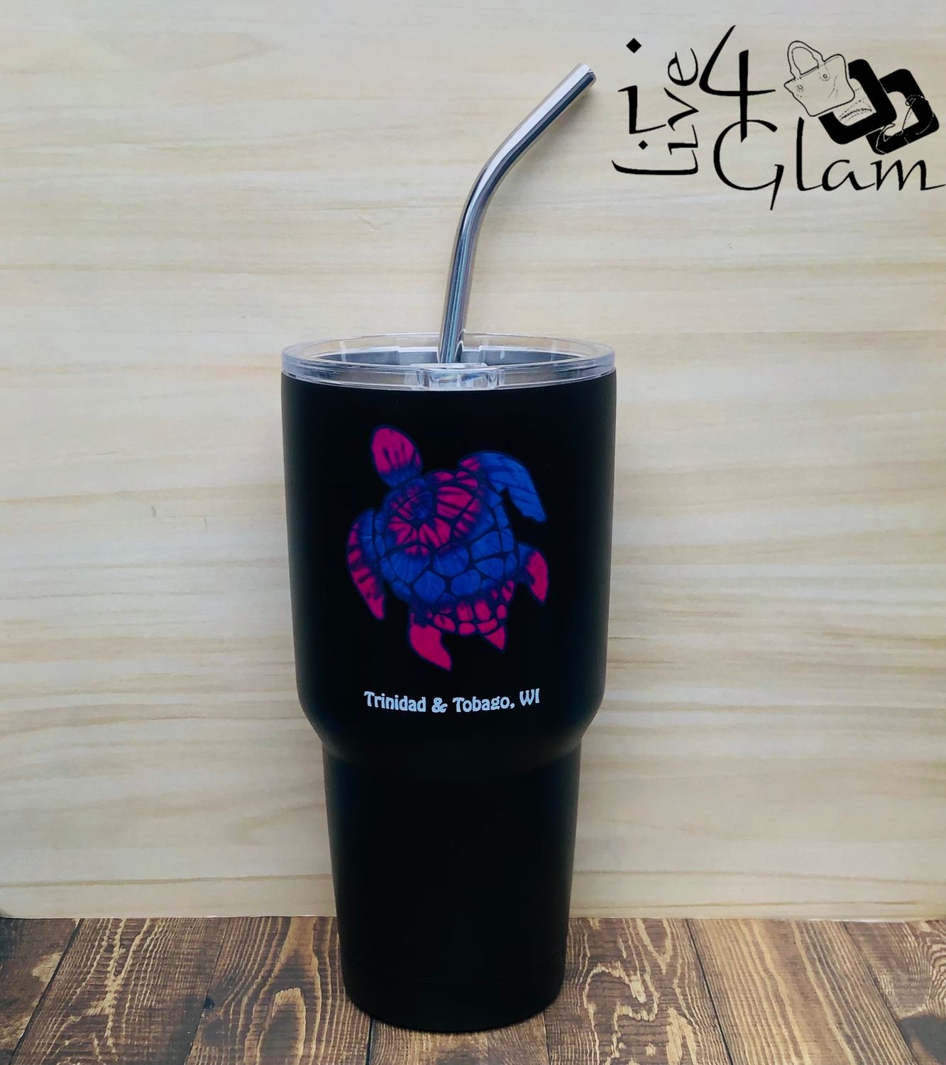 Trinidad and Tobago Turtle Tumbler Pink/Blue 30oz