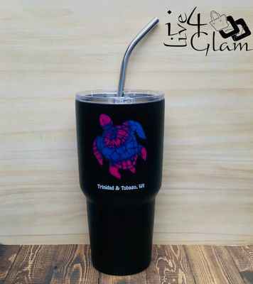 Trinidad and Tobago Turtle Tumbler Pink/Blue 30oz