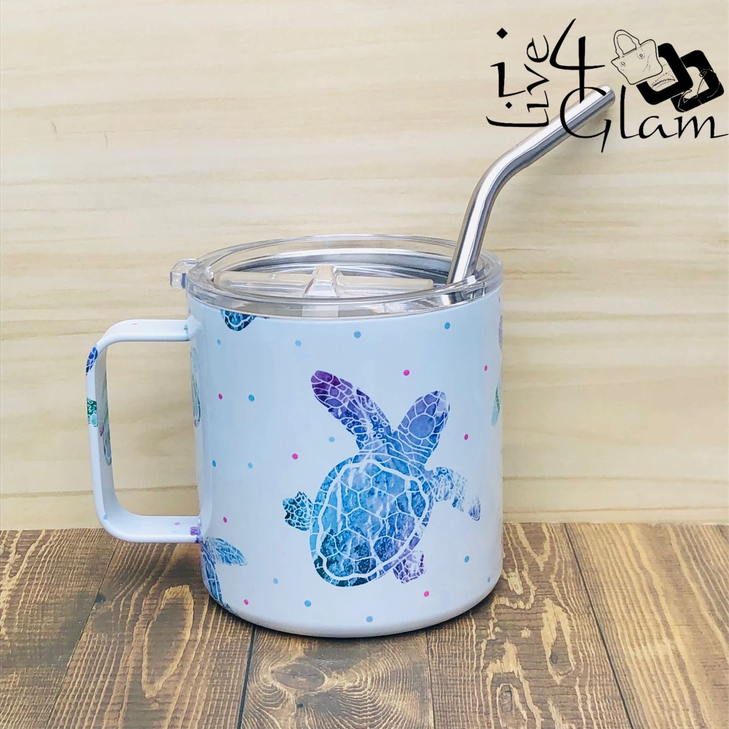 Turtle Mug w Lid 14oz