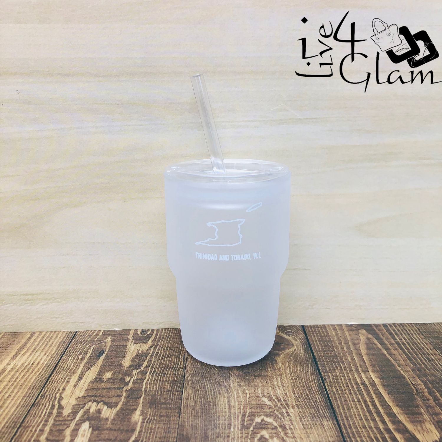 Frosted T&amp;T Shot Glass w Straw 2oz