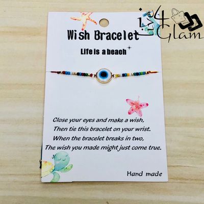 Wish Evil Eye Pull String Bracelet