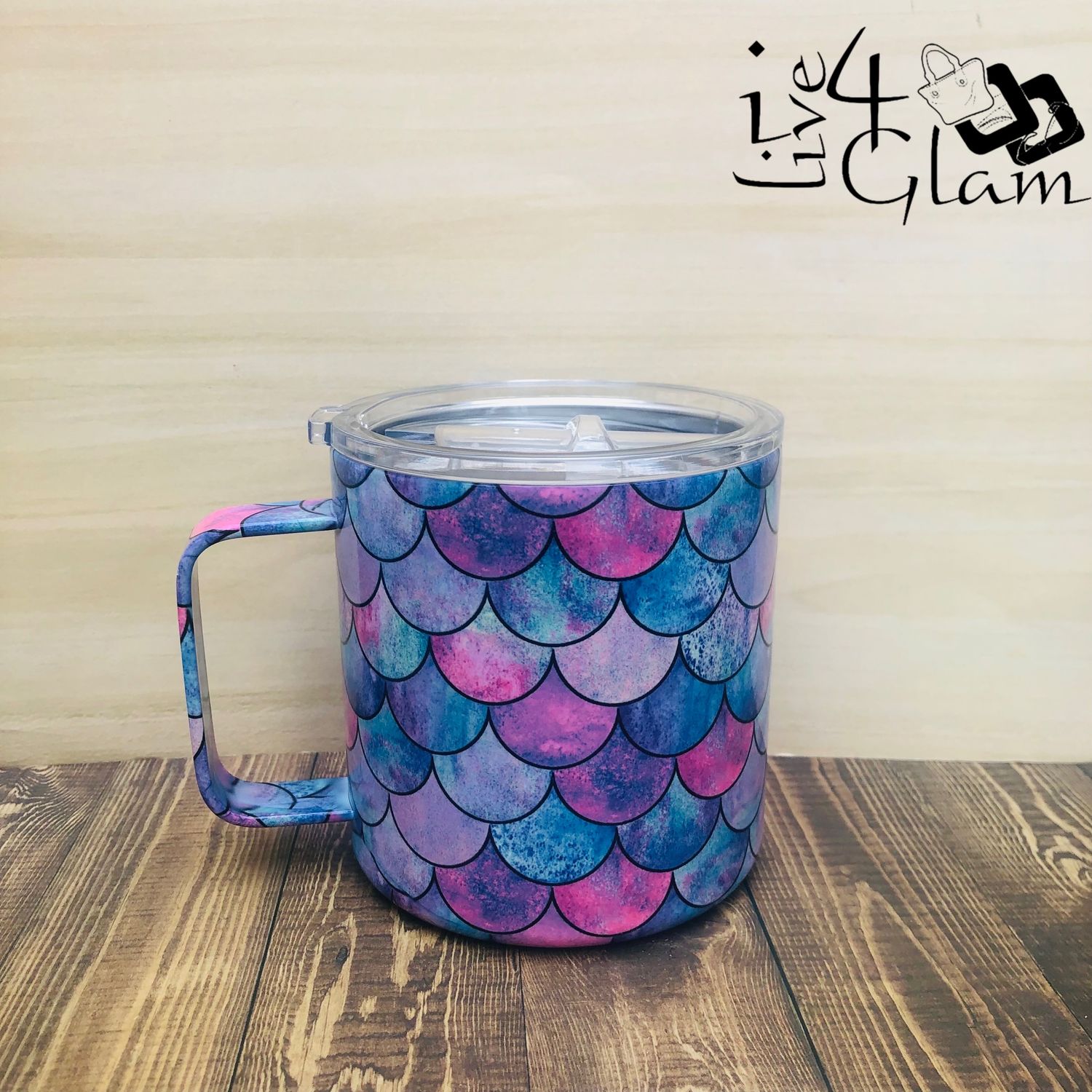 Mermaid Mug w Lid 14oz