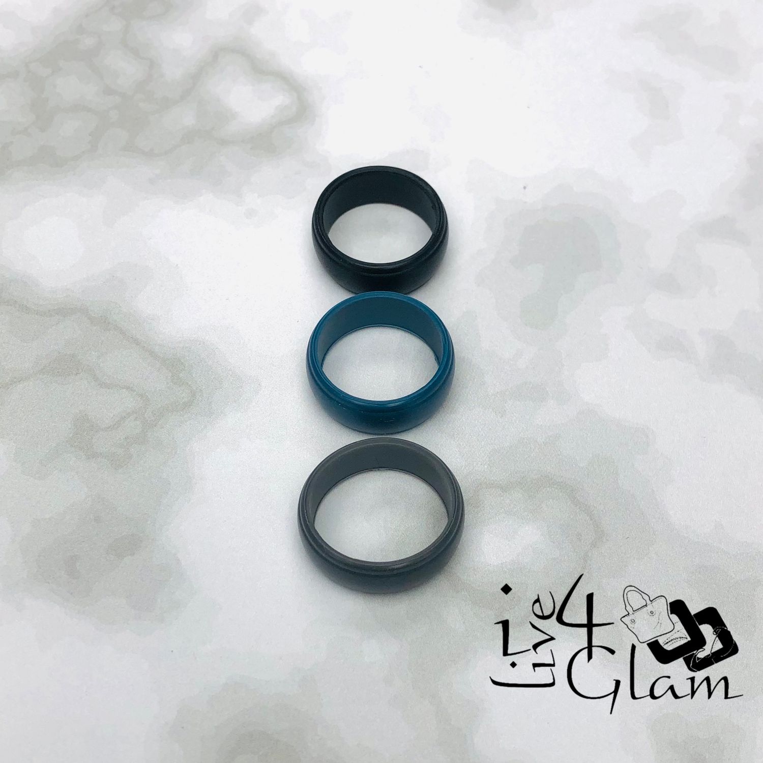 Three Pack Silicone Ring Size 10, Style: Style 1