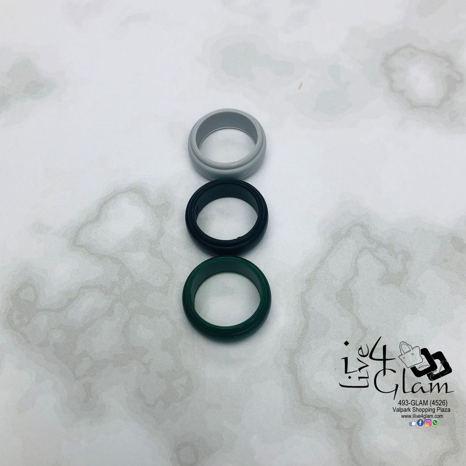 Three Pack Silicone Ring Size 8, Style: Style 1