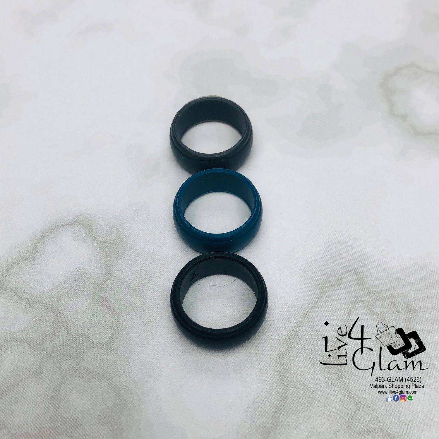 Three Pack Silicone Ring Size 7, Style: Style 1