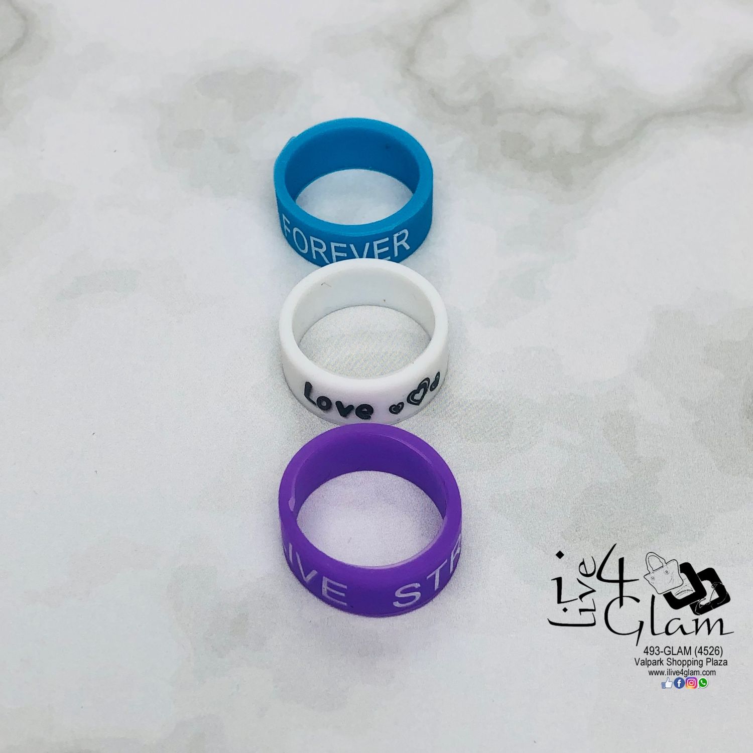 Three Pack Silicone Size 7 Ring S1, Style: Style 1