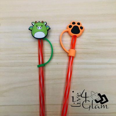 Neon Orange Straw w Cover