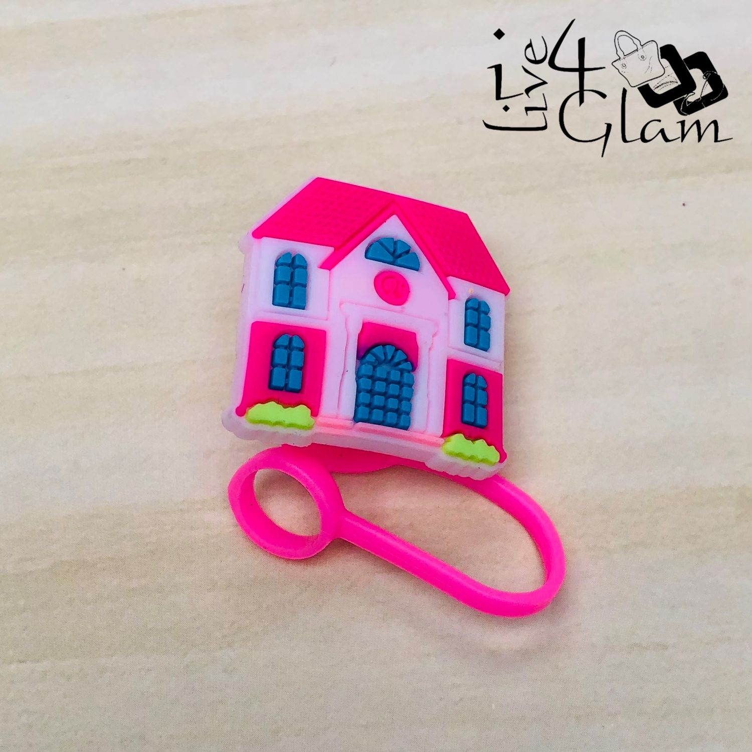 Pink Silicone Straw Cover
