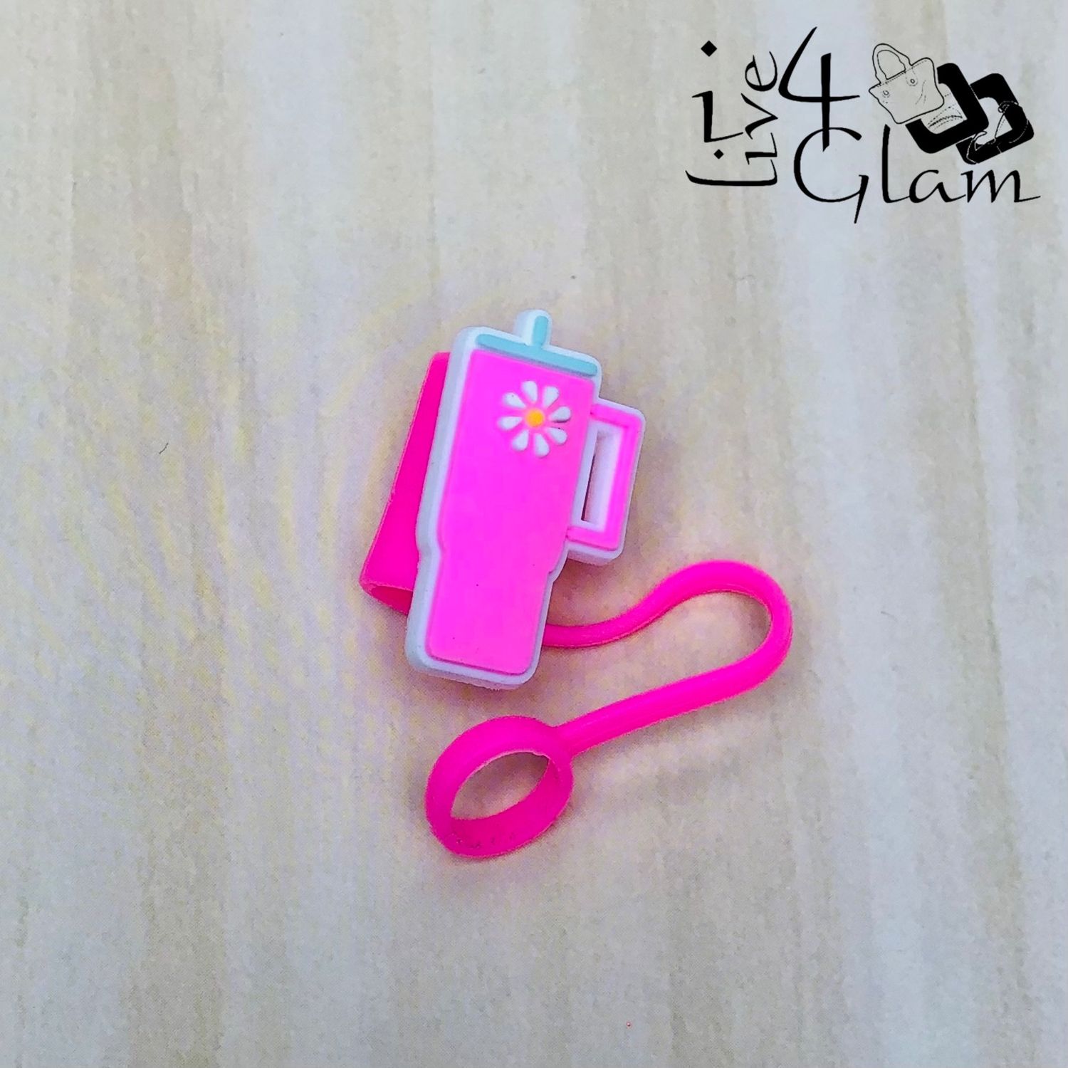 Pink Silicone Straw Cover