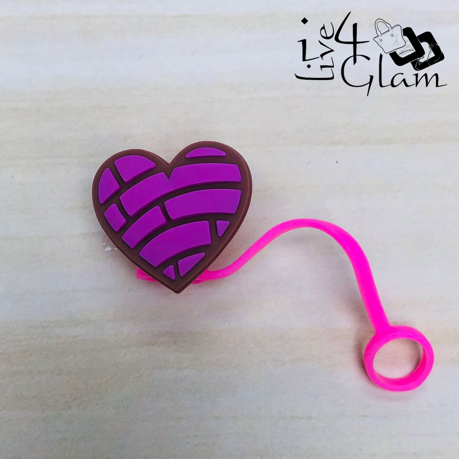 Pink Silicone Straw Cover