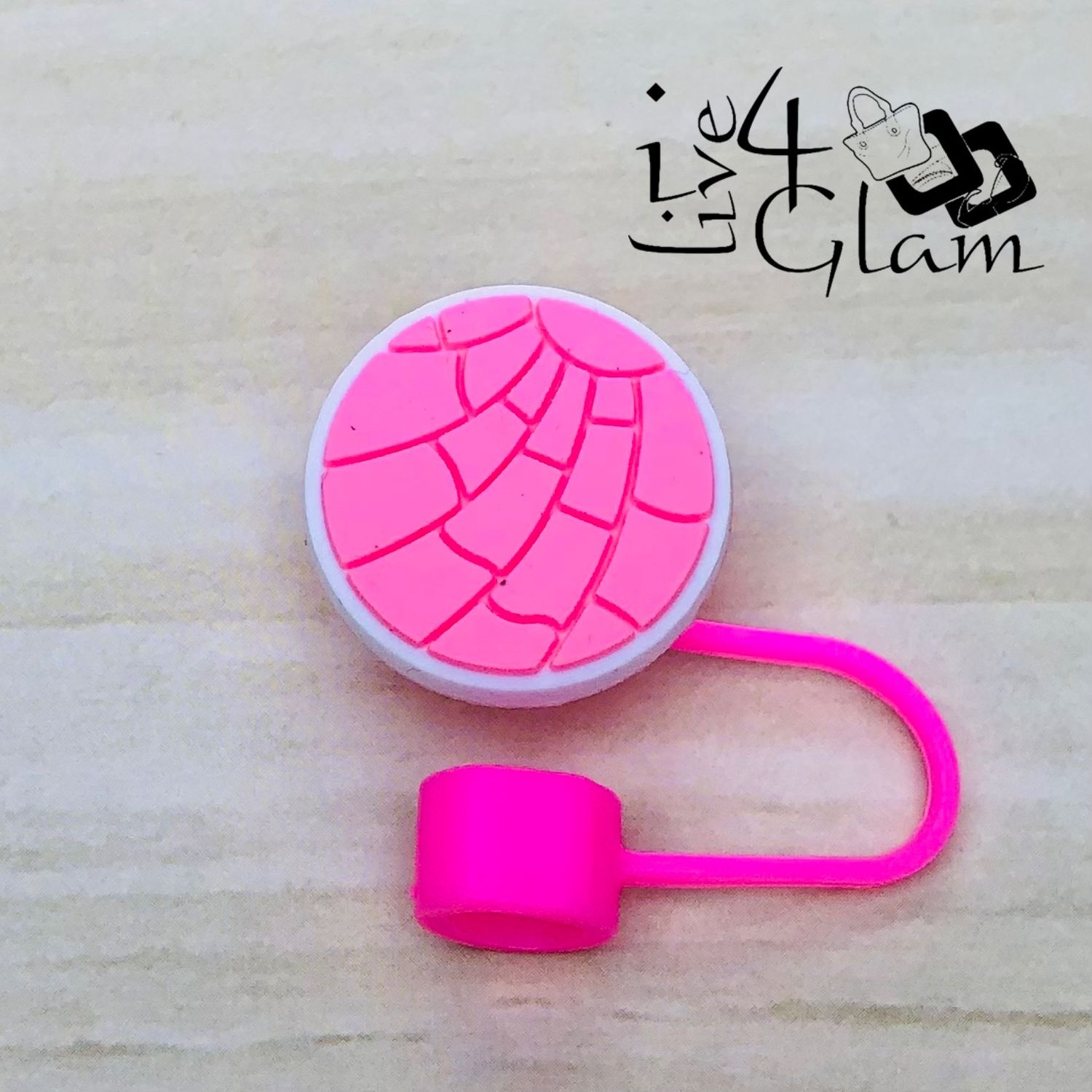 Large Pink Ball Straw Cover