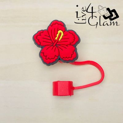 Red Hibiscus Large Straw Cover