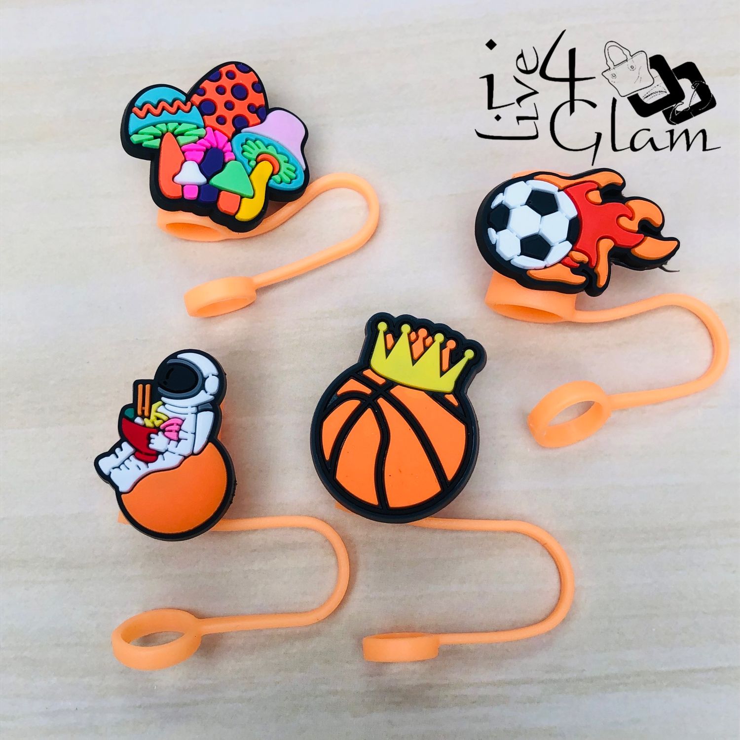 Orange Silicone Straw Cover