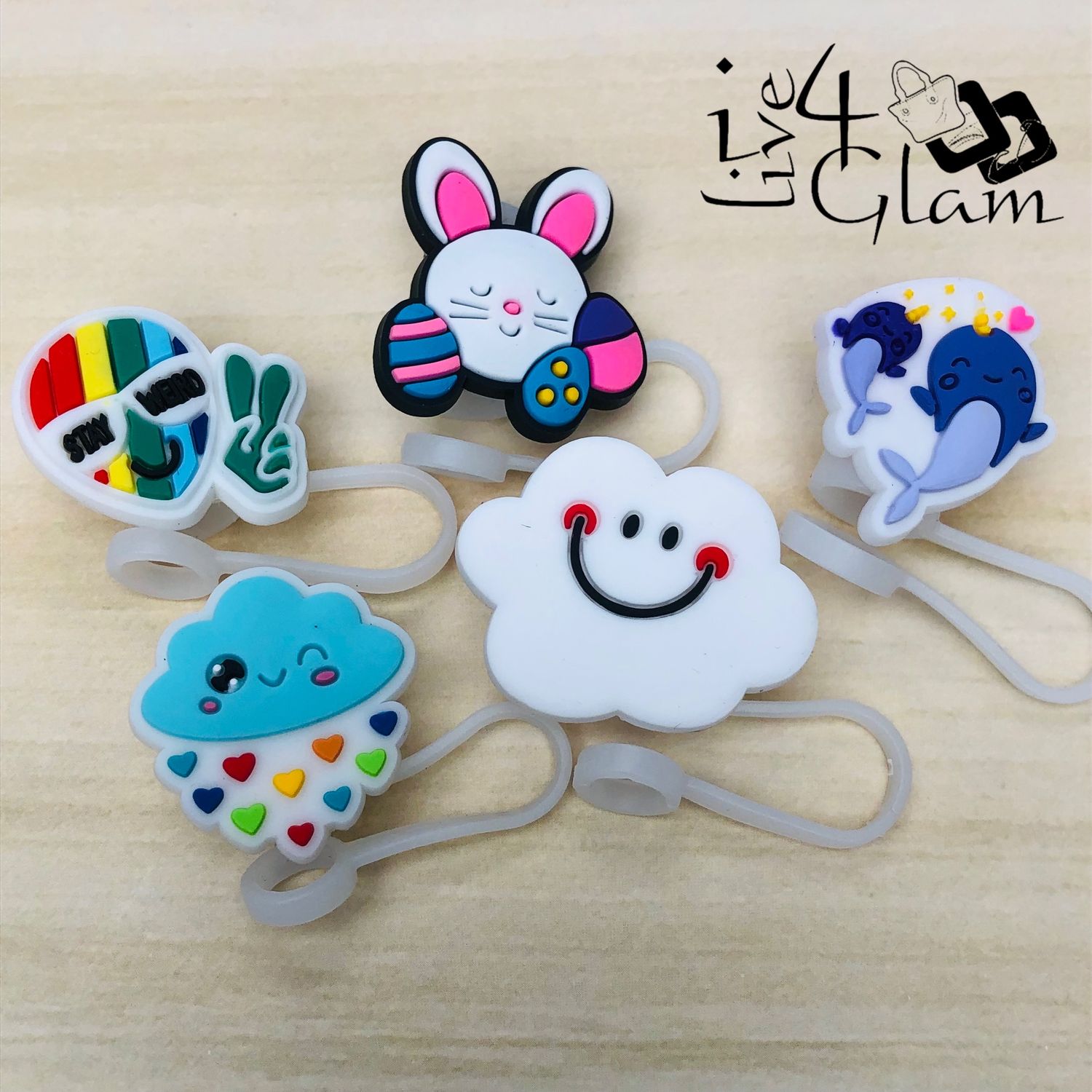 White Silicone Straw Cover
