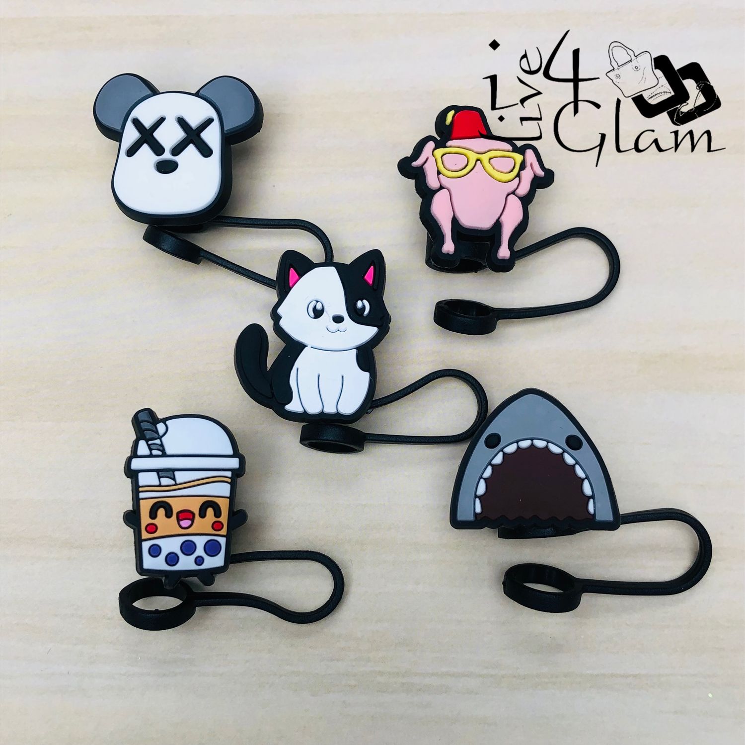 Black Silicone Straw Cover