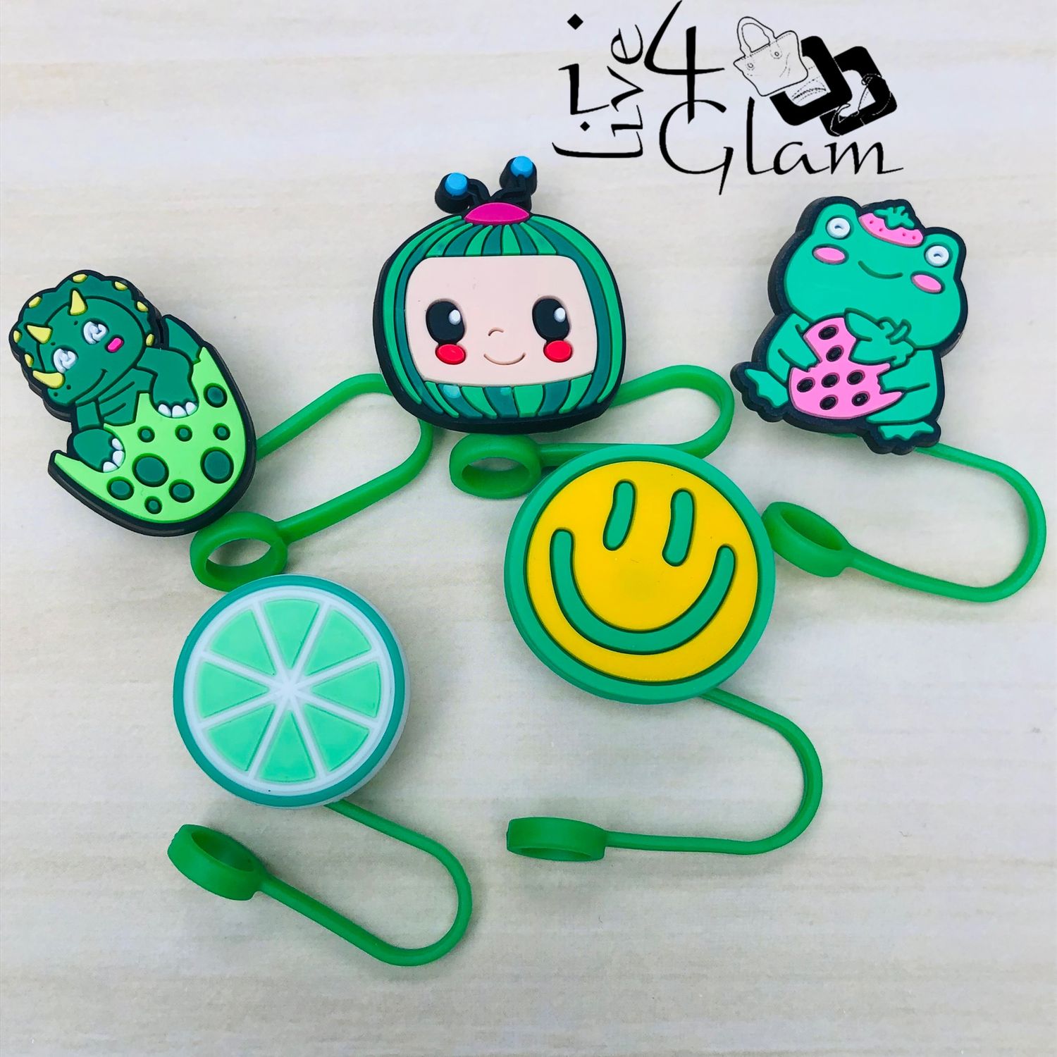 Large Green Silicone Straw Cover