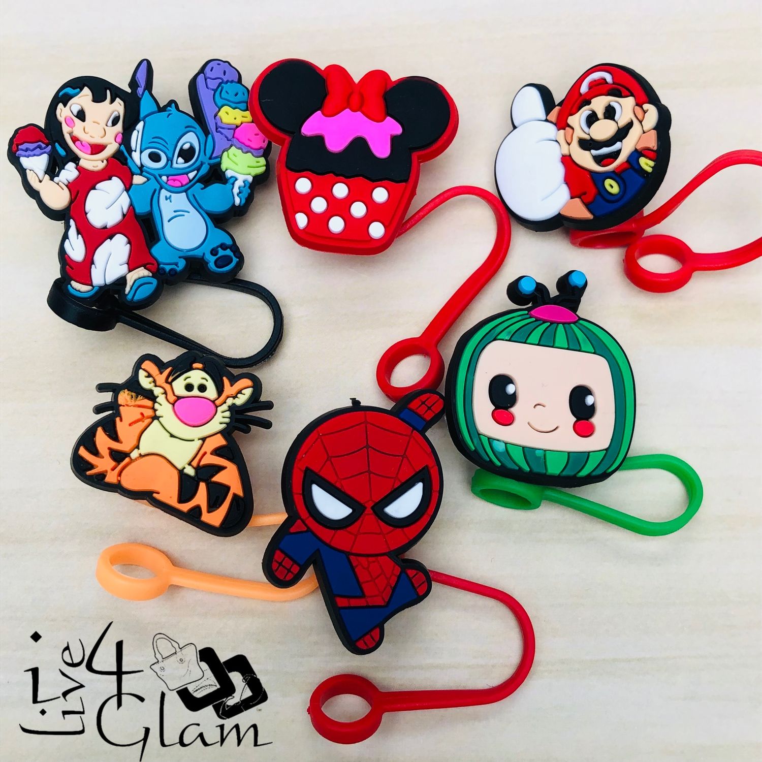 Large Silicone Character Straw Cover